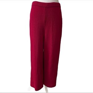 St John Santana Knit Wide Leg Pants Fuchsia Pink Elastic Stretch Size 8